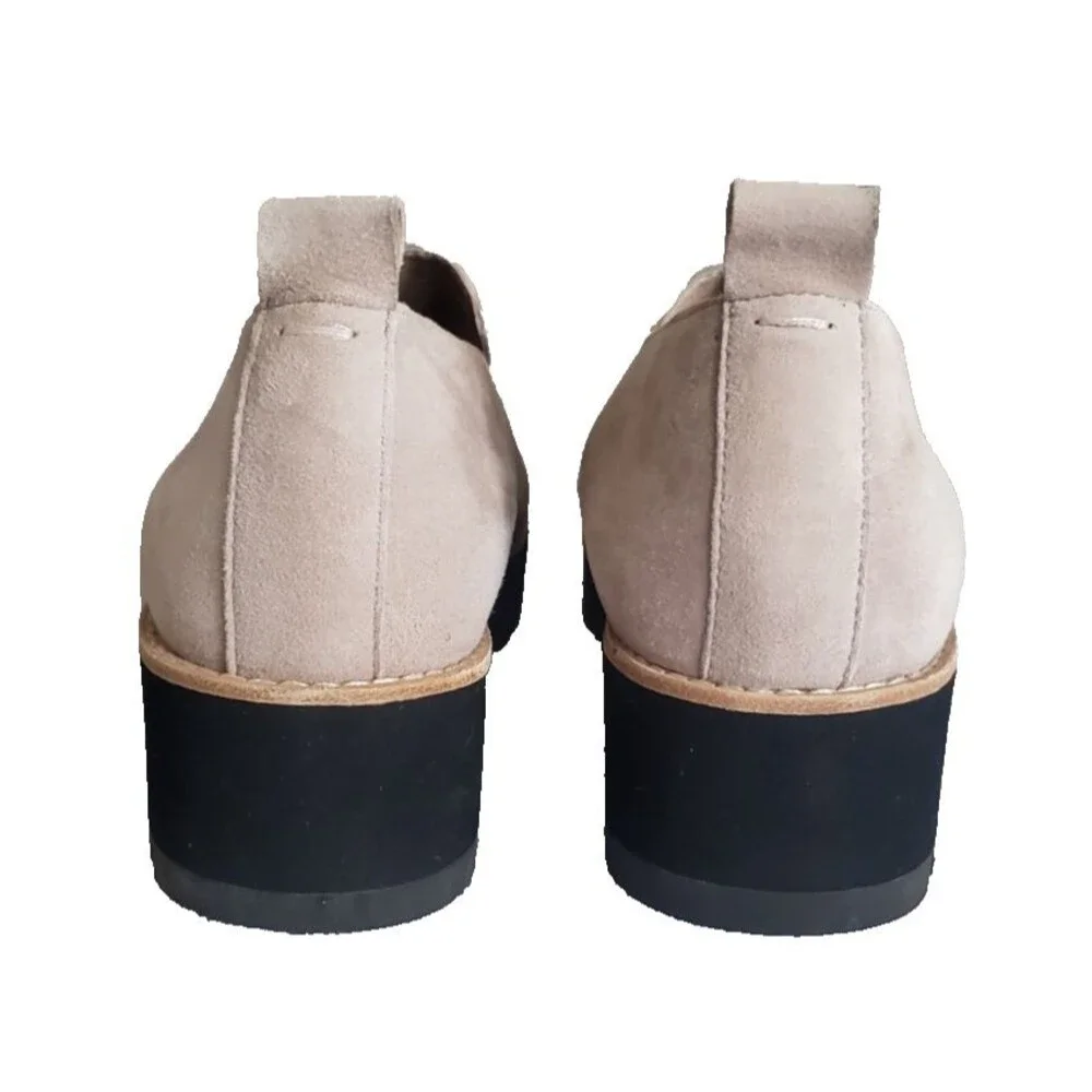 Eileen Fisher Shoes Women's Size 9 Beige Suede Platform Loafer Flats Comfort